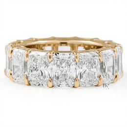 14.50ct Radiant Cut Eternity Band, Lab Grown Diamond Wedding Ring, 7.6mm Wide Chunky Statement