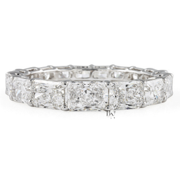 Radiant Cut Lab Diamond Eternity Band, Tapered Graduated Wedding Ring, 2.80CTW 14K Gold Band, 3.8mm Wide