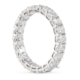 Oval Lab Diamond Eternity Band, 2.20 CTW Open Airline Basket Ring, Solid Gold Bridal Stacking Wedding Band
