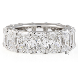 14.50ct Radiant Cut Eternity Band, Lab Grown Diamond Wedding Ring, 7.6mm Wide Chunky Statement