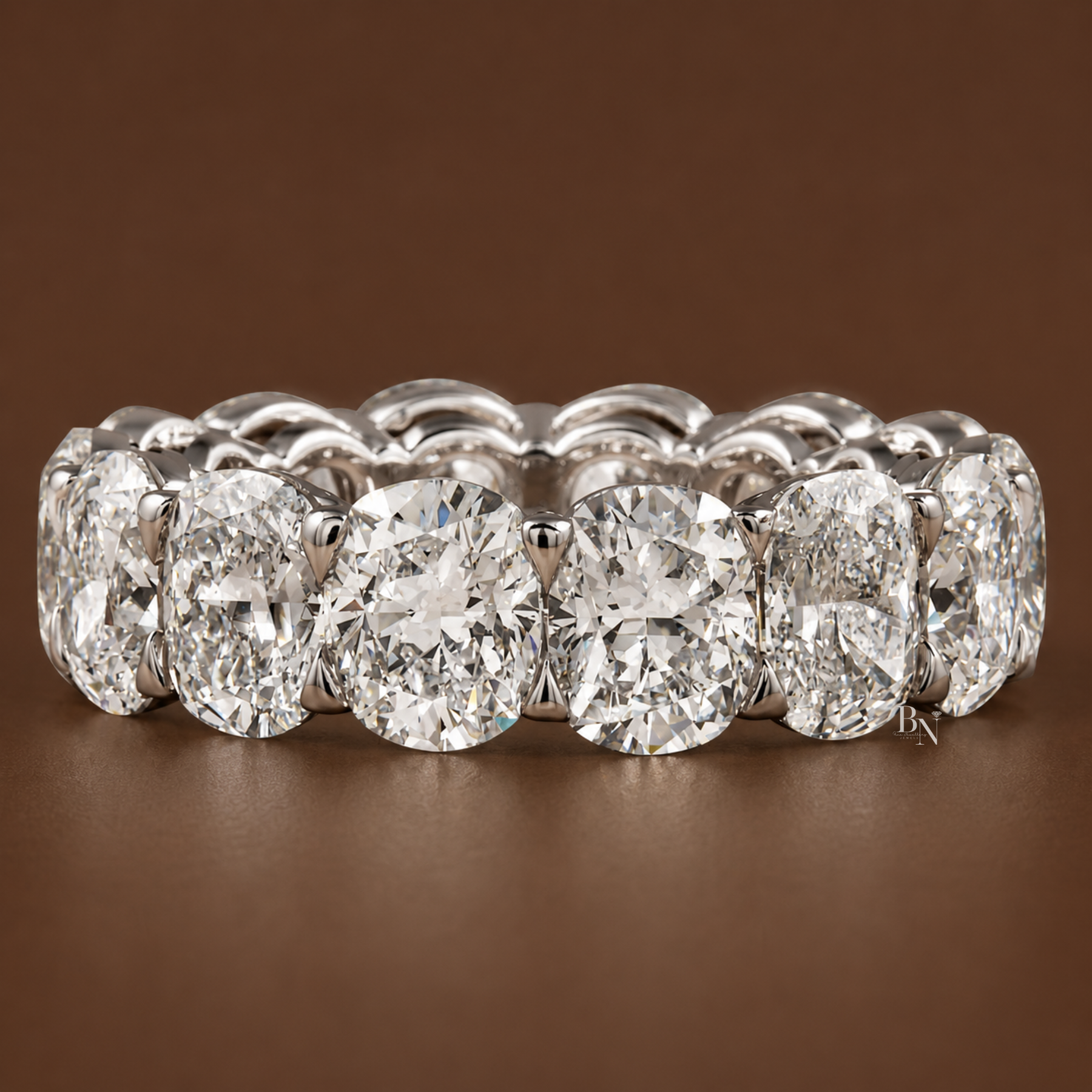 10.30CTW Cushion Cut Lab Diamond Eternity Band, Wide Full Eternity Wedding Ring, 14K Gold 6.2mm Statement Band