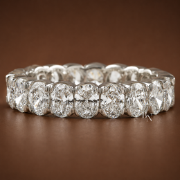 3.04ct Oval Lab Grown Diamond Eternity Band, Low Profile Wedding Ring, 4.2mm Wide