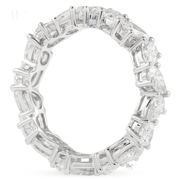 2.89ct Pear Lab Grown Diamond Eternity Band, 14K Gold Zig Zag Wedding Ring, 4.4mm Angled Statement Stacking Band (Copy)
