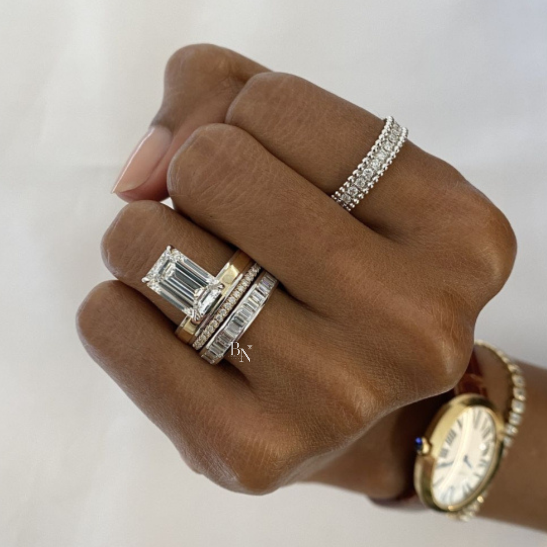 Baguette Cut Lab Diamond Band, 1.80 CTW Channel Set Eternity Ring, 14K Gold Bridal Stacking Ring
