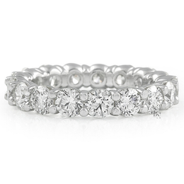 3.10ct Round Diamond Eternity Band, 3.7mm Shared Prong Wedding Ring, Classic Closed Basket Anniversary