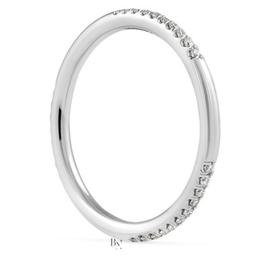0.15CTW Lab Diamond Partial Pave Band, Minimalist 1.8mm Wedding Ring, Dainty Gold Stacking Ring