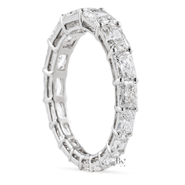 Radiant Cut Lab Diamond Eternity Band, Tapered Graduated Wedding Ring, 2.80CTW 14K Gold Band, 3.8mm Wide