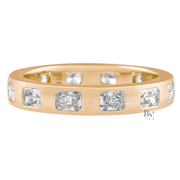 Radiant Cut Lab Diamond Band, 1.20 CTW Flush Set Wedding Ring, 14K Gold Bridal Stacking Ring