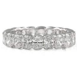 3.04ct Oval Lab Grown Diamond Eternity Band, Low Profile Wedding Ring, 4.2mm Wide