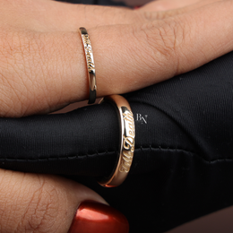 Till Death Wedding Band Set, 14K Gold Couple Rings, Matching Engraved Bands, Script Wedding Ring Set