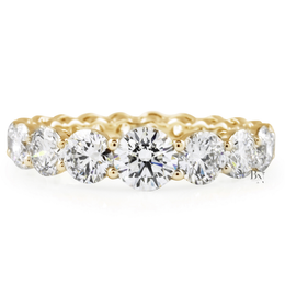 3.30ct Graduated Round Diamond Eternity Band, 14K Gold Tapered Wedding Ring, Shared Prong Lab Grown