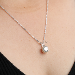 Lab Grown Diamond Pendant Necklace, 2 Carat Round Solitaire Necklace, Four Prong Diamond Charm