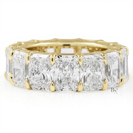 14.50ct Radiant Cut Eternity Band, Lab Grown Diamond Wedding Ring, 7.6mm Wide Chunky Statement