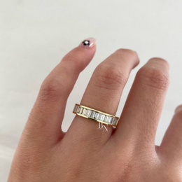 Baguette Lab Diamond Wedding Band, 3/4 Channel Set Eternity Ring, 1.5CTW 14K Gold Band, 4.3mm Wide