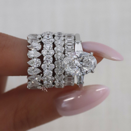 Round Brilliant Cut Lab Diamond Cluster Band, 1.87 CTW Full Eternity Wedding Ring, Solid Gold