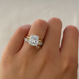 East West Radiant Cut Eternity Band, Lab Grown Diamond Bezel Wedding Ring, 14K Gold 2 Carat Stacking Ring