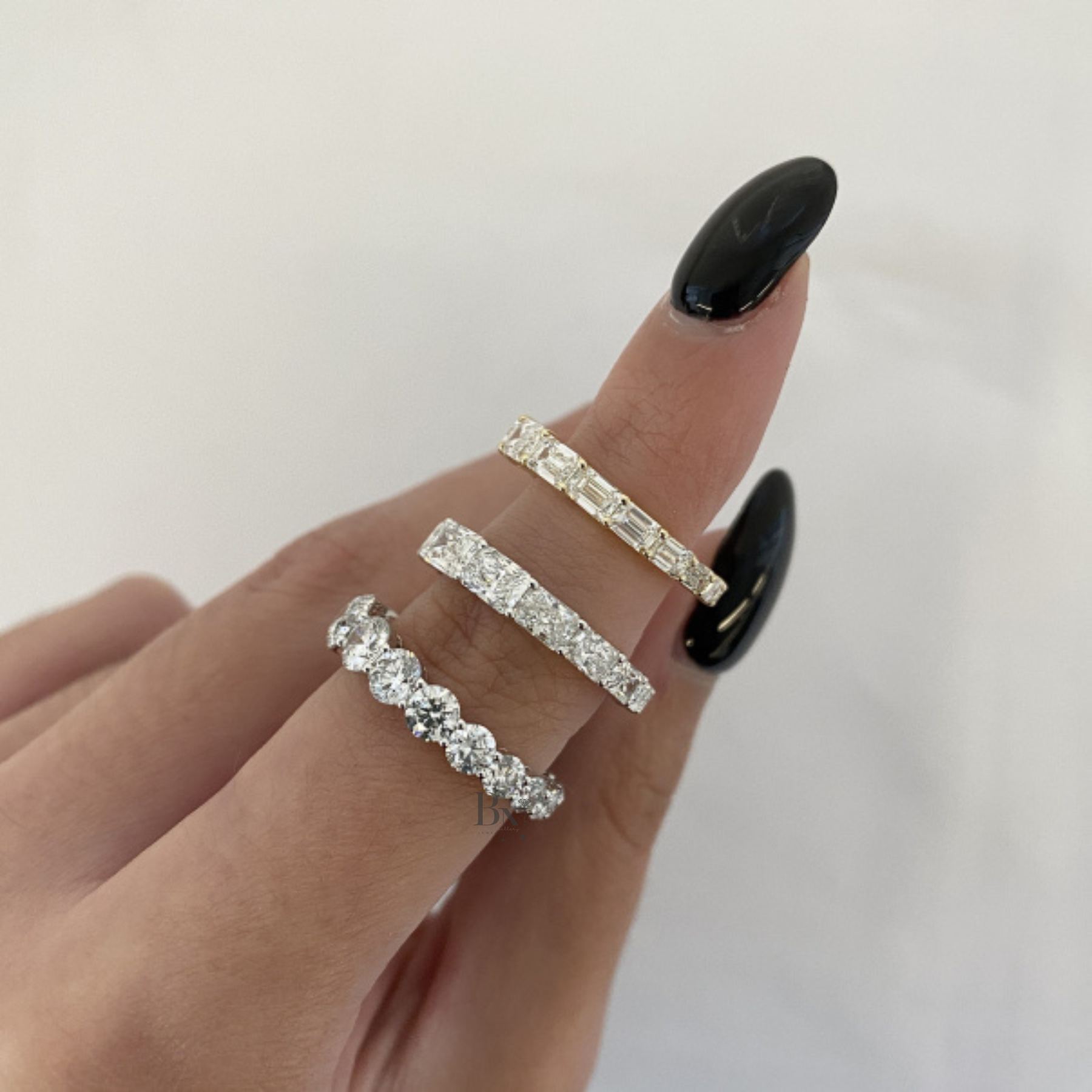 3.30ct Graduated Round Diamond Eternity Band, 14K Gold Tapered Wedding Ring, Shared Prong Lab Grown