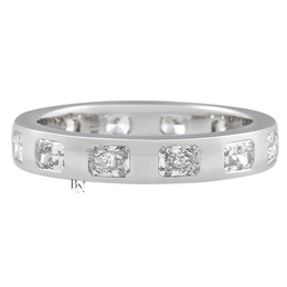 Radiant Cut Lab Diamond Band, 1.20 CTW Flush Set Wedding Ring, 14K Gold Bridal Stacking Ring