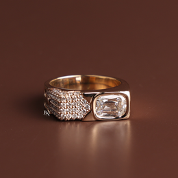 Mens Lab Grown Diamond Ring, Criss Cut Statement Ring, Gold Mens Ring, Hip Hop Luxury Jewelry