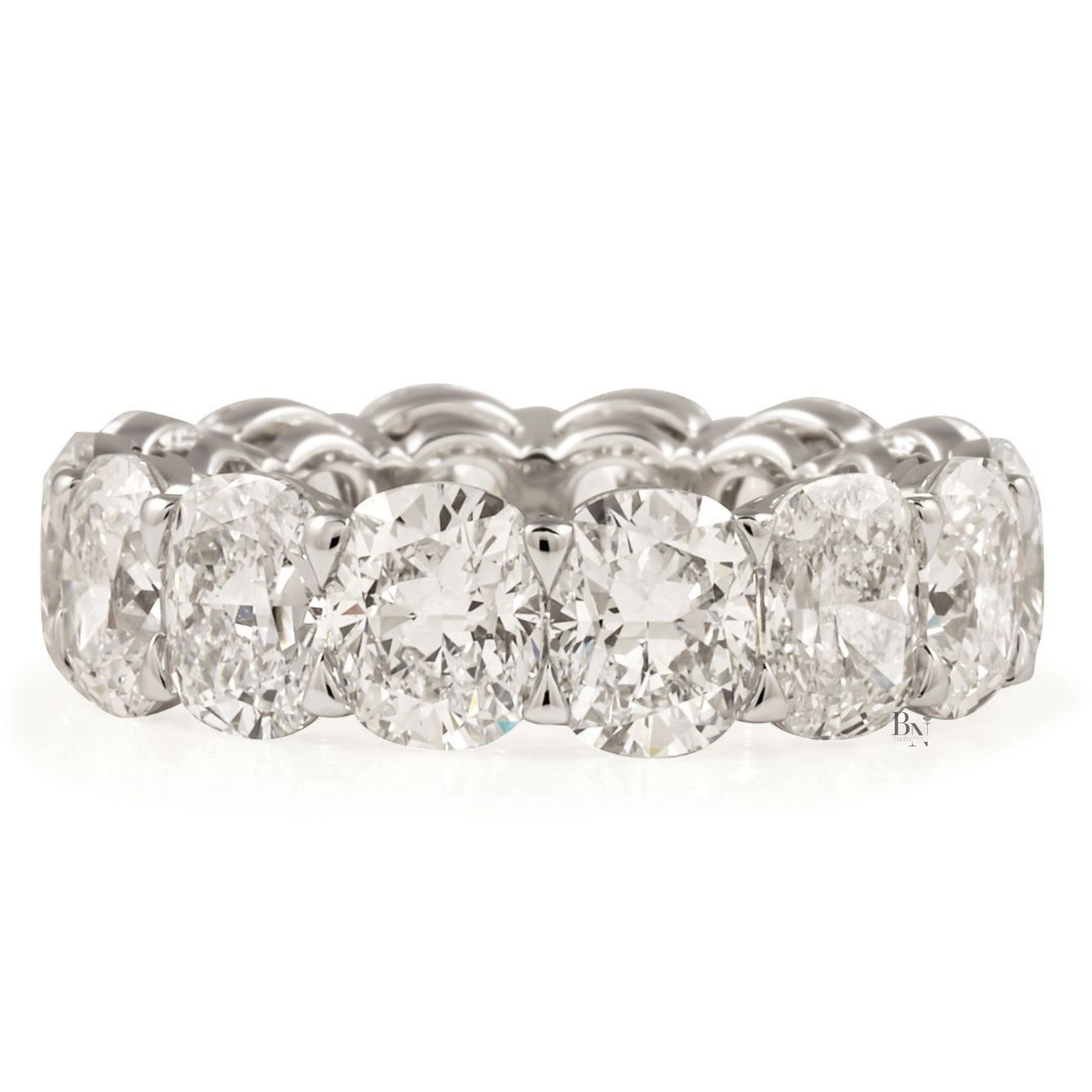 10.30CTW Cushion Cut Lab Diamond Eternity Band, Wide Full Eternity Wedding Ring, 14K Gold 6.2mm Statement Band
