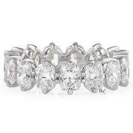 Elongated Cushion Lab Diamond Band, 4.60 CTW Compass Prong Eternity Ring, 14K Gold Bridal Stacking Ring