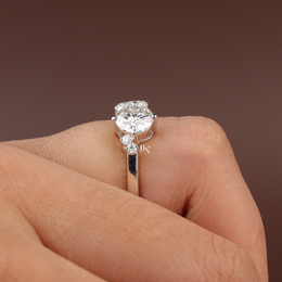 Cluster Ring, Lab Grown Diamond Ring, Asymmetrical Ring, White Gold Statement Ring, Unique Ring