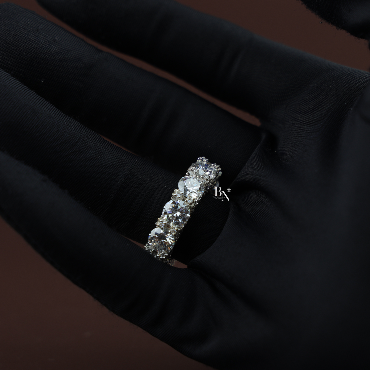 8.50 CT Full Eternity Band, Round Cut Lab Grown Diamond Wedding Ring, Shared Prong Eternity Ring