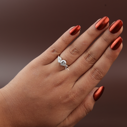 Cluster Ring, Lab Grown Diamond Ring, Asymmetrical Ring, White Gold Statement Ring, Unique Ring