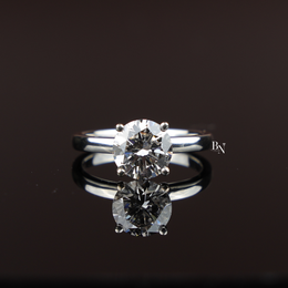 2ct Round Lab Grown Diamond Engagement Ring, 4 Prong Solitaire Ring, Classic Minimalist