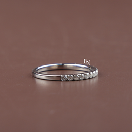 0.40ct Lab Grown Diamond Band, Round Cut Half Eternity Wedding Ring, Dainty Stackable Anniversary Ring
