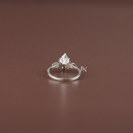 2ct Marquise Lab Grown Diamond Engagement Ring, Cluster Side Stones, V Prong Marquise Ring