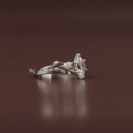 1 Carat Dutch Marquise Lab Grown Diamond Ring, Nature Inspired Vine Engagement Ring