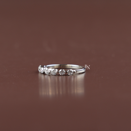 Lab Grown Diamond Wedding Band, 0.4 Ctw Round Stackable Ring, Dainty White Gold Band, Minimalist