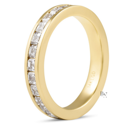 Asscher Cut Lab Diamond Band, 1.70 CTW Channel Set Eternity Ring, 14K Gold Bridal Stacking Ring