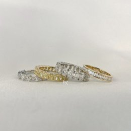 Fancy Yellow Radiant Cut Lab Diamond Eternity Band, Canary Diamond Low Profile Wedding Ring, 4.78 CTW