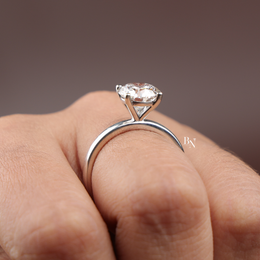 2ct Round Lab Grown Diamond Engagement Ring, 4 Prong Solitaire Ring, Classic Minimalist