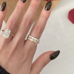 East West Radiant Cut Eternity Band, Lab Grown Diamond Bezel Wedding Ring, 14K Gold 2 Carat Stacking Ring