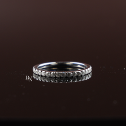 0.40ct Lab Grown Diamond Band, Round Cut Half Eternity Wedding Ring, Dainty Stackable Anniversary Ring