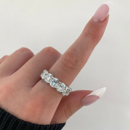 10.30CTW Cushion Cut Lab Diamond Eternity Band, Wide Full Eternity Wedding Ring, 14K Gold 6.2mm Statement Band