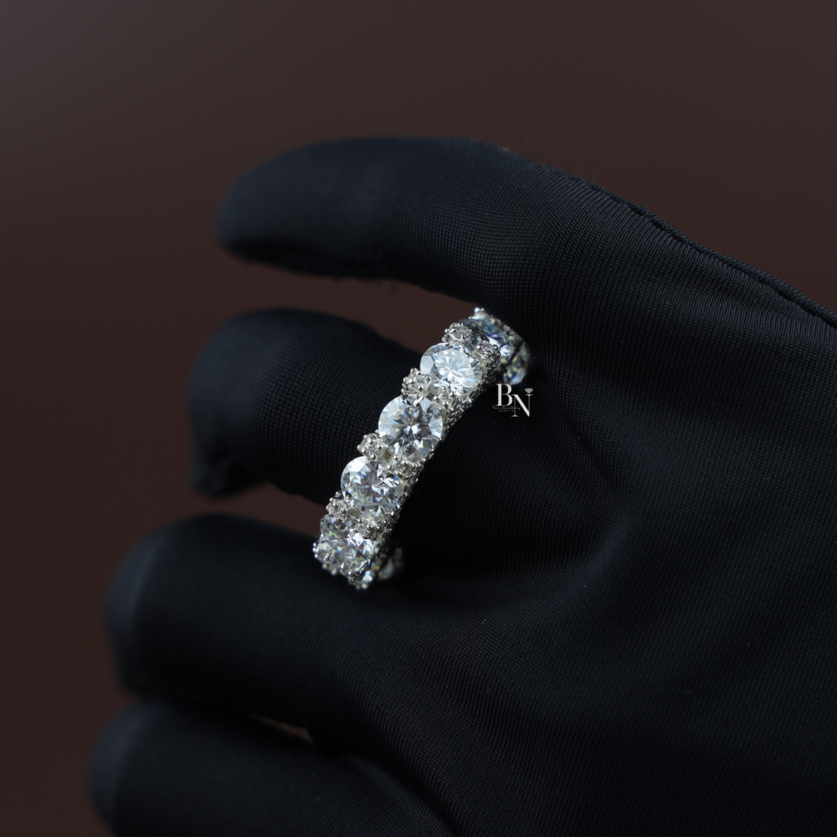 8.50 CT Full Eternity Band, Round Cut Lab Grown Diamond Wedding Ring, Shared Prong Eternity Ring