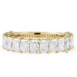 Radiant Cut Lab Diamond Wedding Band, 3/4 Eternity Anniversary Ring, 2.24 CTW Shared Prong