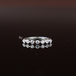 Lab Grown Diamond Wedding Band, 0.4 Ctw Round Stackable Ring, Dainty White Gold Band, Minimalist