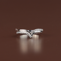 V Curved Lab Grown Diamond Wedding Band, 0.25ct V Shaped Contour Ring