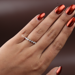 Lab Grown Diamond Wedding Band, 0.4 Ctw Round Stackable Ring, Dainty White Gold Band, Minimalist