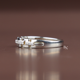 Lab Grown Diamond Unisex Band, Geometric Link Wedding Ring,0.25 ctw