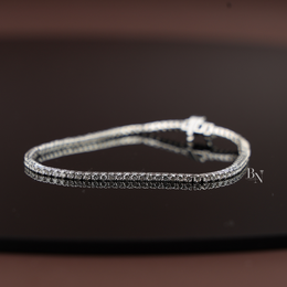 2 CTW Lab Grown Diamond Tennis Bracelet, Round Cut Classic Diamond Wristband, Elegant Bridal Jewelry