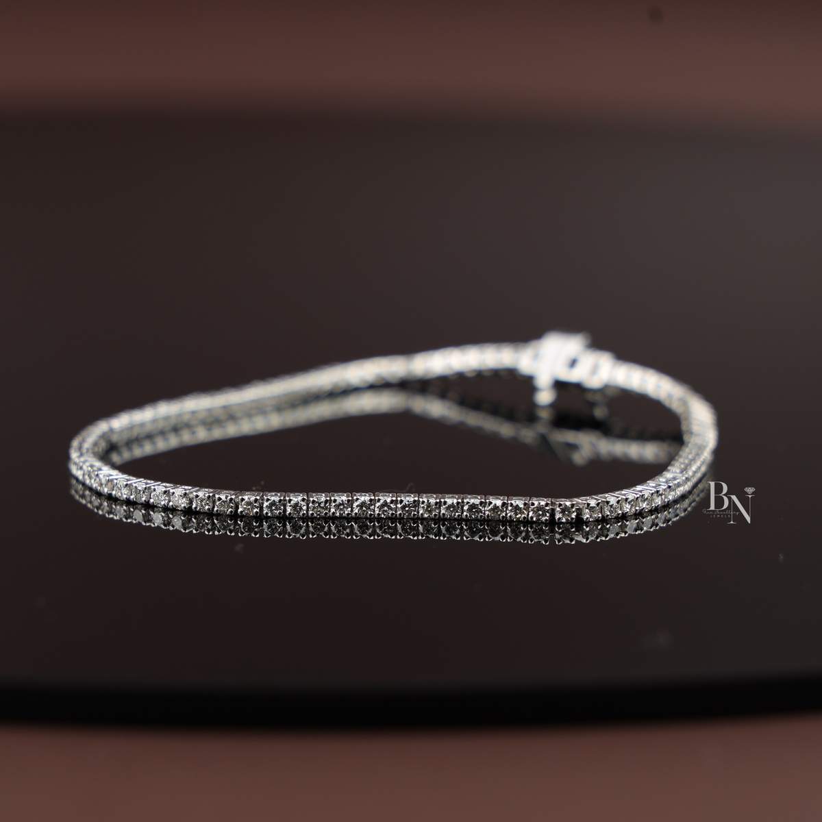 2 CTW Lab Grown Diamond Tennis Bracelet, Round Cut Classic Diamond Wristband, Elegant Bridal Jewelry
