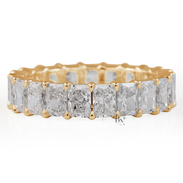 Radiant Cut Lab Diamond Eternity Band, 3.10 TCW Low Profile Wedding Ring, Handmade Gold Brida