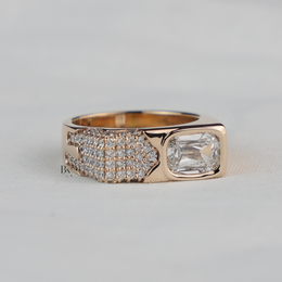 Mens Lab Grown Diamond Ring, Criss Cut Statement Ring, Gold Mens Ring, Hip Hop Luxury Jewelry