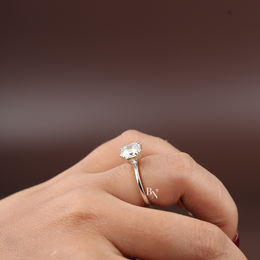 2ct Asscher Cut Engagement Ring, Lab Grown Diamond Solitaire, Tulip Basket Setting, Double Claw Prong